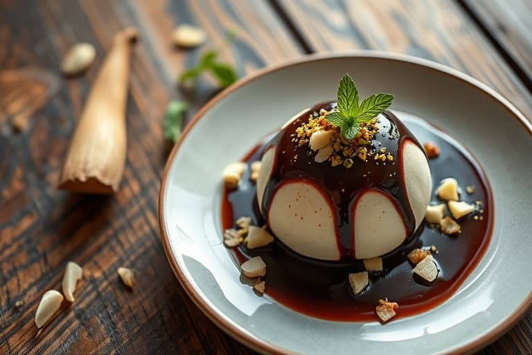 Almond, sjokolade og pistasj spumoni