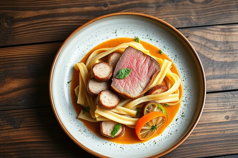 Ham Persillade med sennepspotetsalat og moste erter