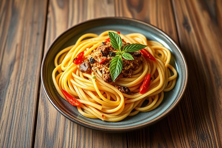 Pasta med rockreker, chili og sitron