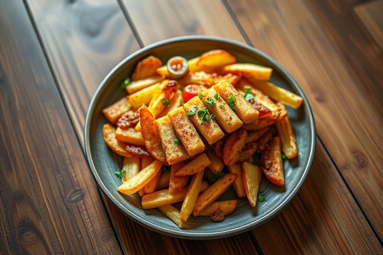 Lavfettede karripita-chips