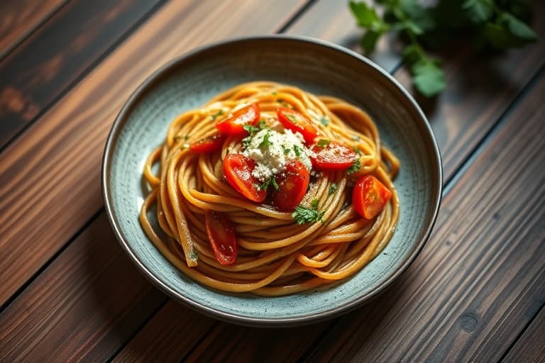 Linguine med soltørket tomatpesto