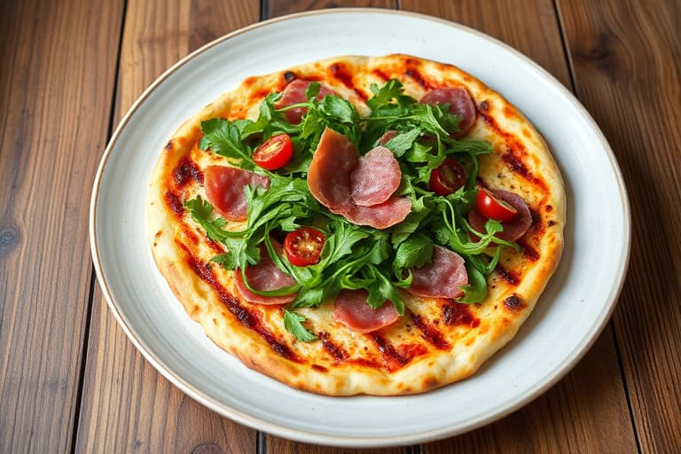 Arugula- og prosciuttotortillapizzaer