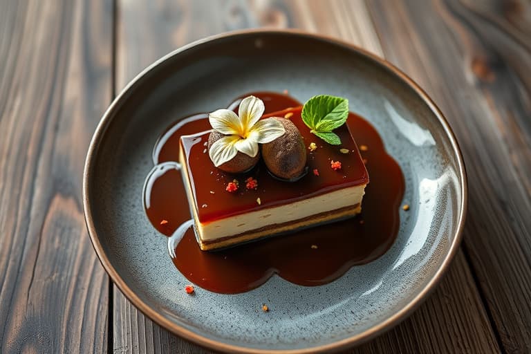 Bitter-søt sjokoladekremtart med sitrus og jasmine-vaniljeskum