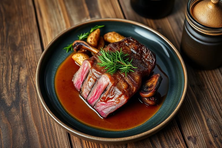 Panerte ribeye-biffer med porcini og rosmarinkrydder