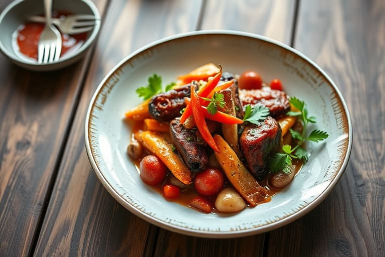 Stekte asiatiske grønnsaker med chili og hvitløk