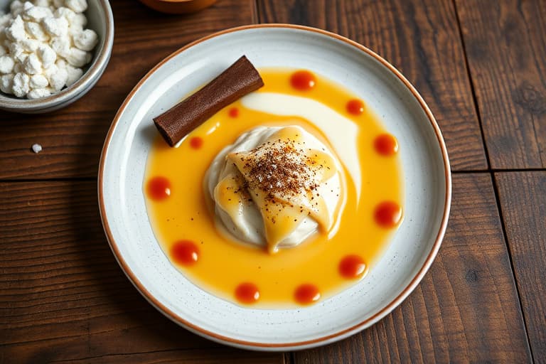 Hvitt sjokoladekrem med hvit sjokoladesaus