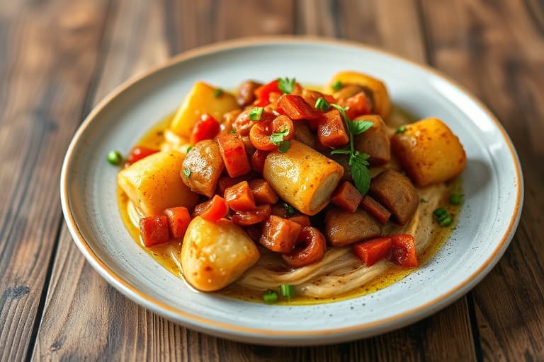 Bakte poteter med krydret kjøttchili