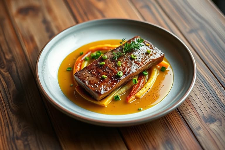 Stekt villlaks med nye poteter og Dijon-saus