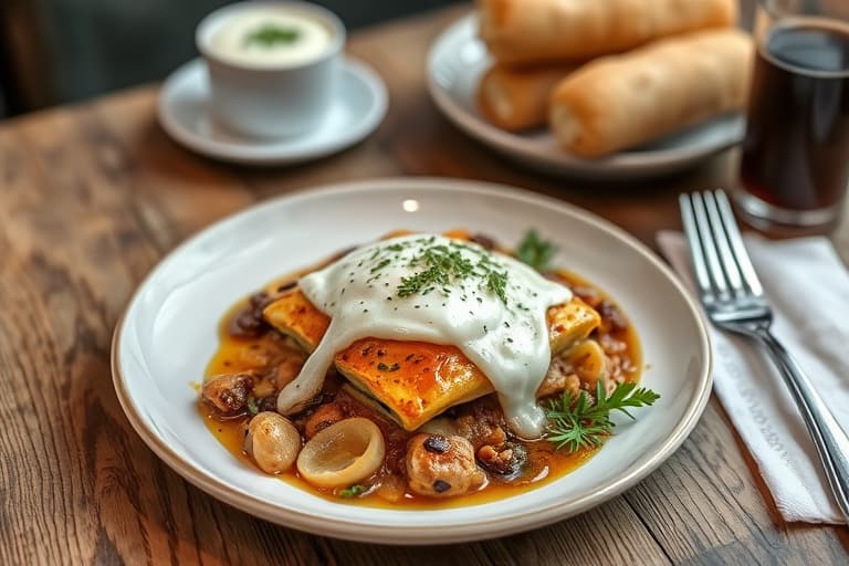 Pannekaker med varm lønnesirup og kaffesmør