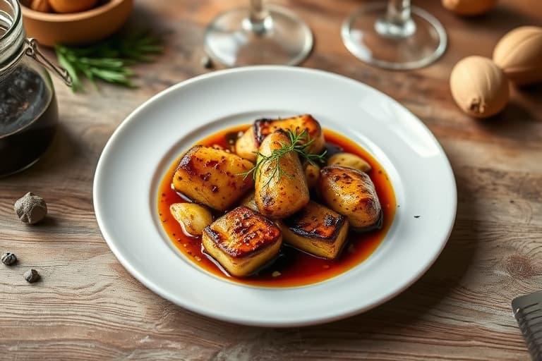 Balsamico-ovnsbakte pærer med pepper og honning