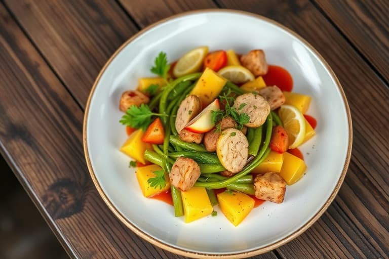 Vannkresse, jícama og appelsinsalat