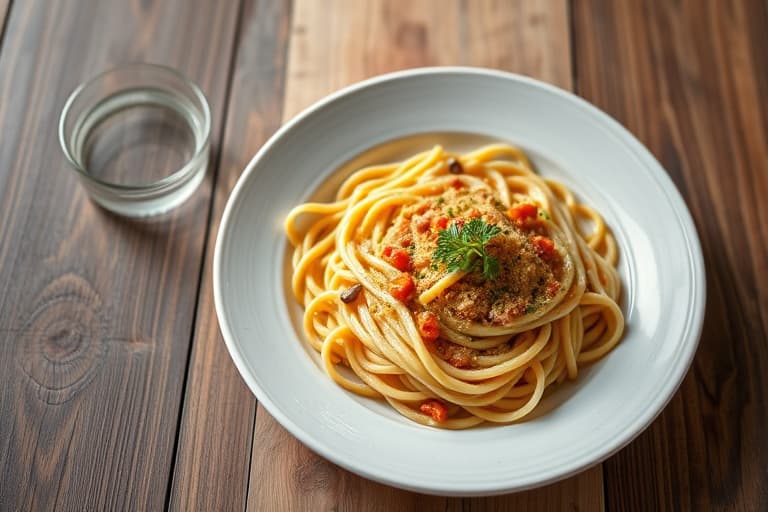 Pasta med kremet vodka- og urtesaus