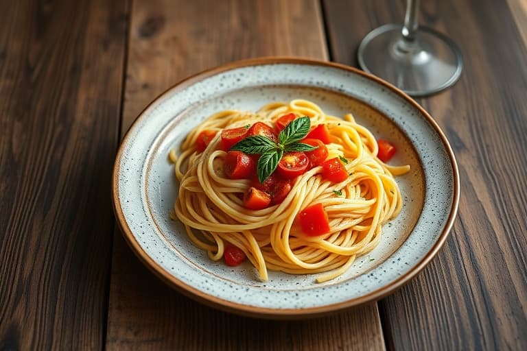 Pasta med tomater og geitost