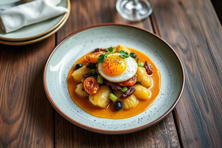 Poteter og sukkererter med egg- og myntemimosa