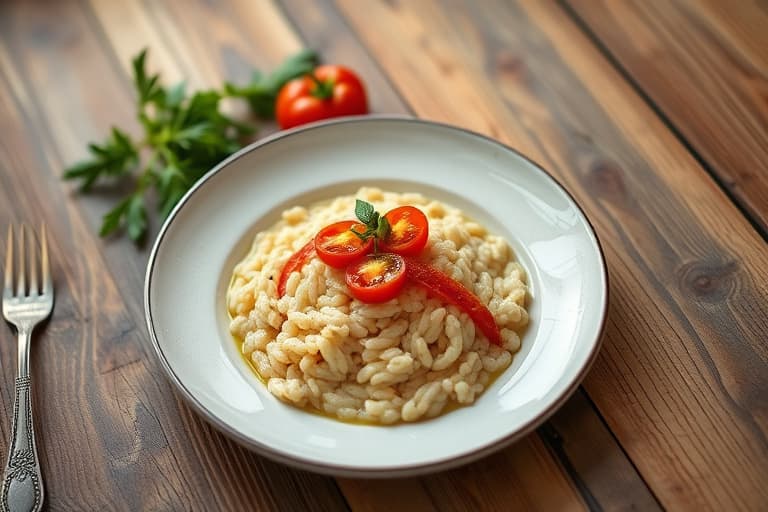 Kremete ovnsbakte grits med soltørkede tomater