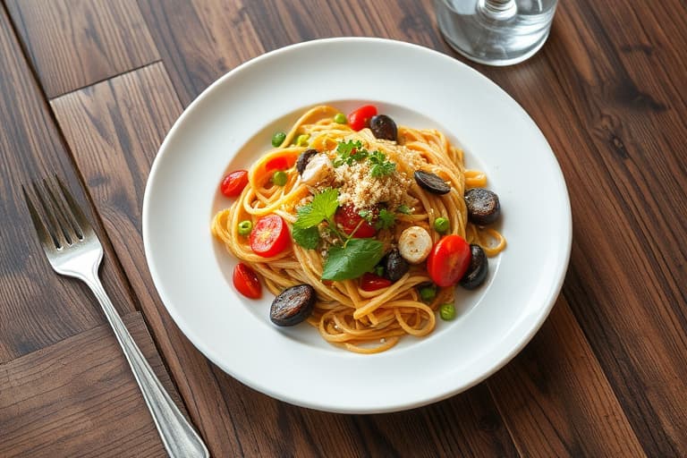 Asiatisk nudelsalat med middag