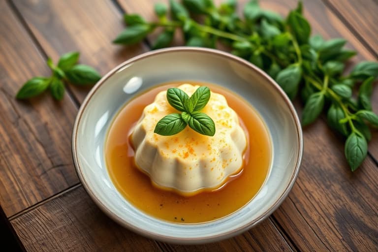 Maispudding med basilikum