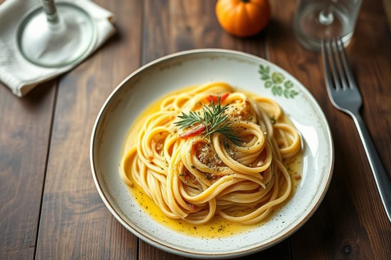 Pasta med kremet vill soppsaus