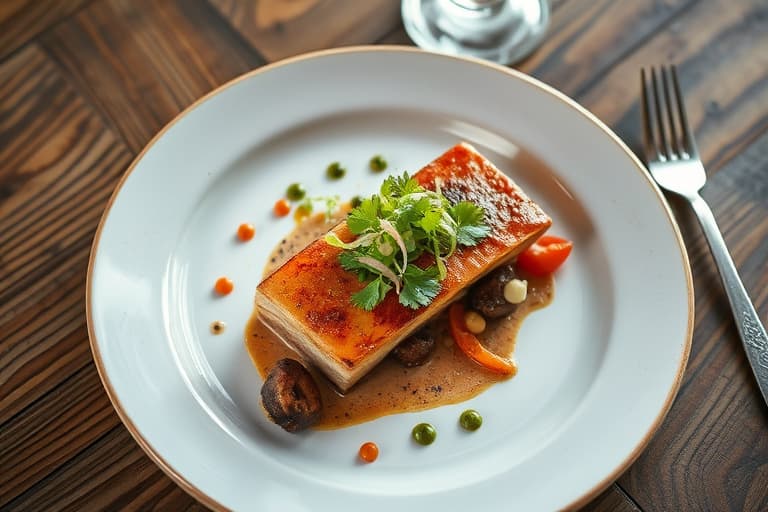 Svinefilet med ovnsbakte grønnsaker og salat