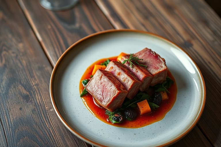 Marinerte flankbiffer med pepperrotkrem