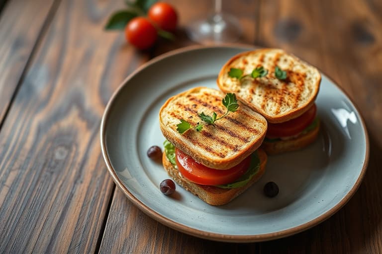 Sorte oliven- og geitostsandwiches