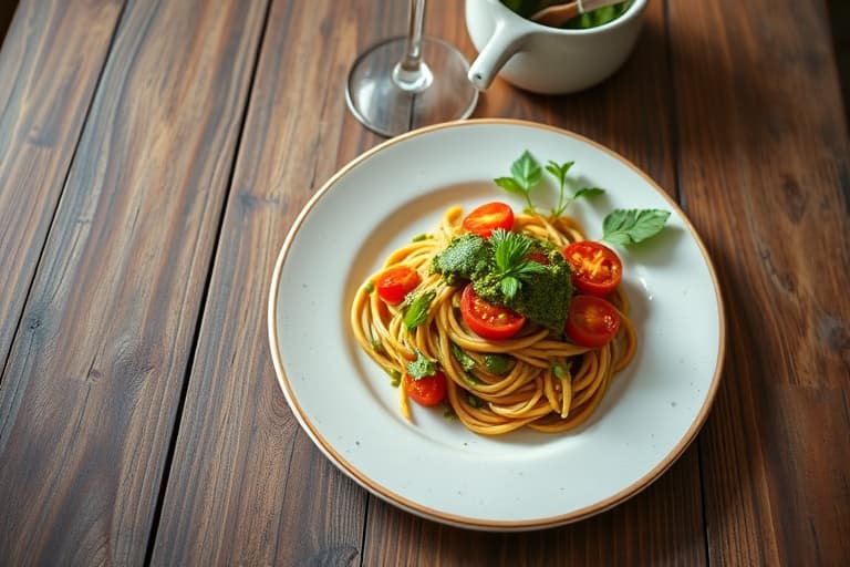 Kald, ovnsbakt tomatsuppe med pesto