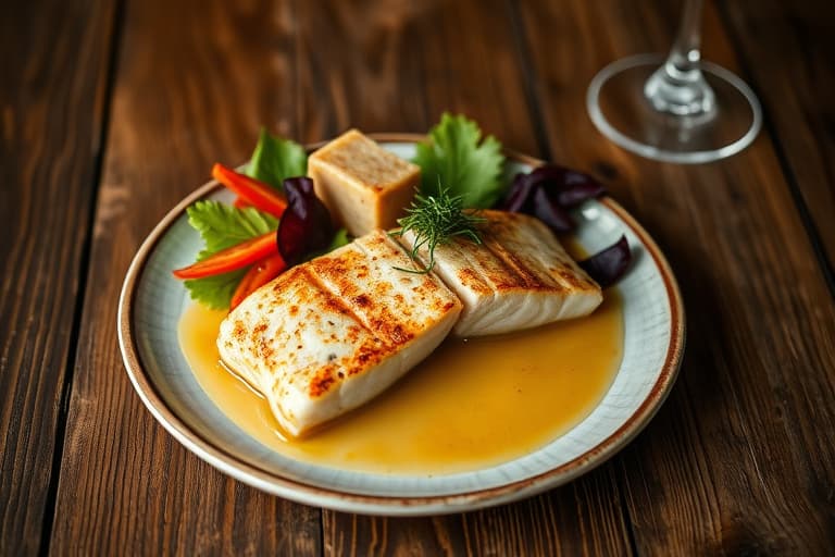 Miso-glaserte tunfisk-spyd