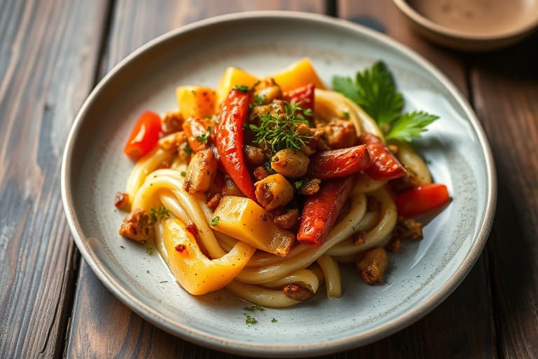 Søtpepper med mandel- og hvitløksbrødsmuler