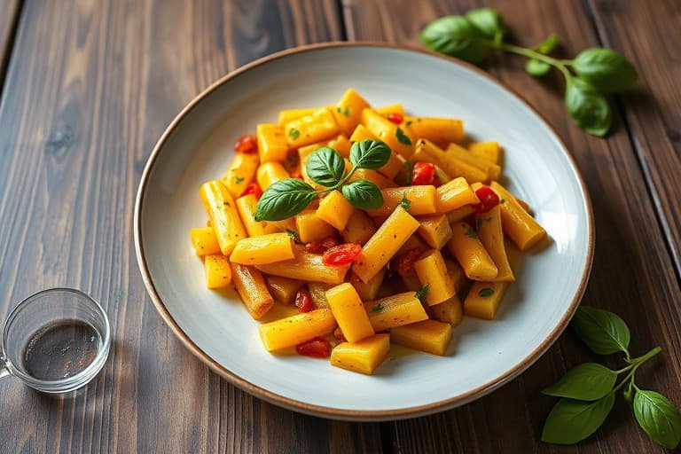 Brennene mais og pepperoncini-relish med basilikum