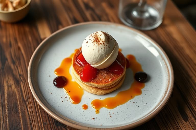 Fire bær shortcakes med crème fraîche sorbet