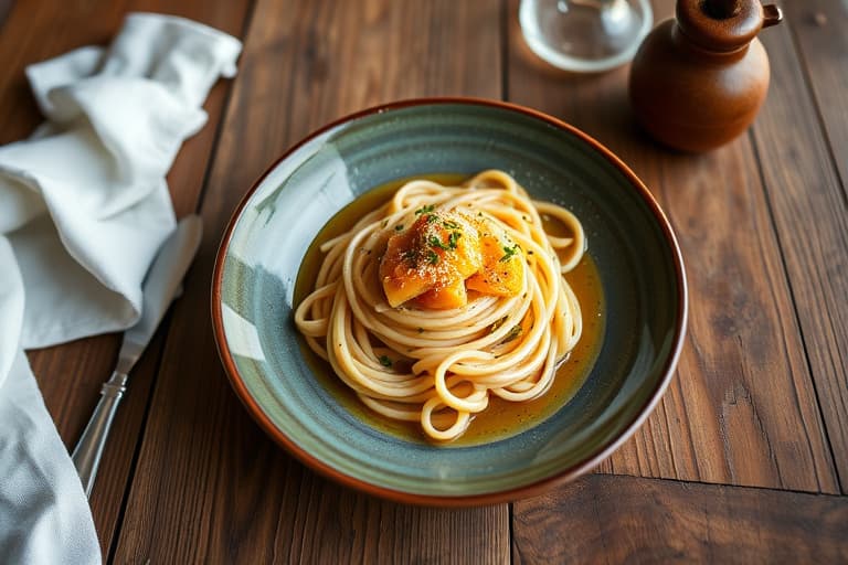 Pasta med 15-minutters hvitløks-, olivenolje- og ansjossaus
