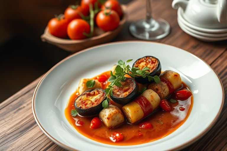 Aubergine- og soltørket tomatsmørspredning