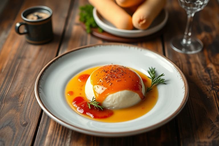 Panna Cotta med knust bringebærsirup