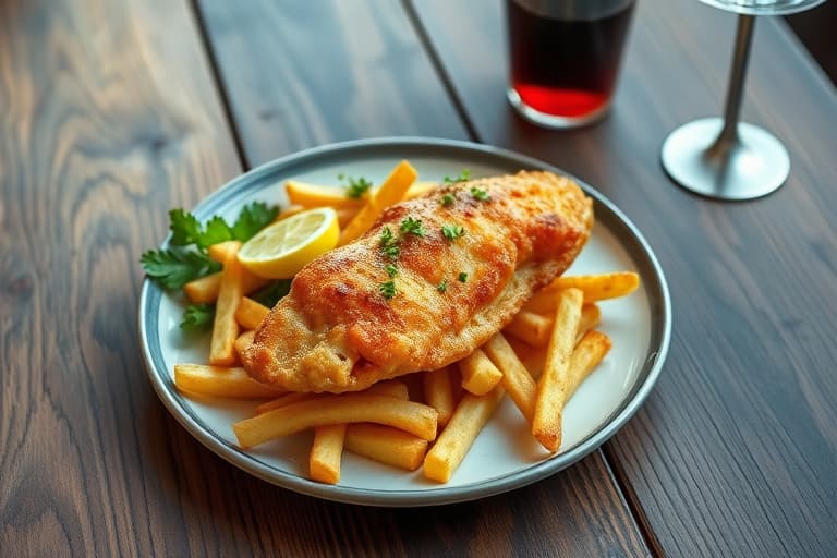 Fish and Chips med maltvineddik majones