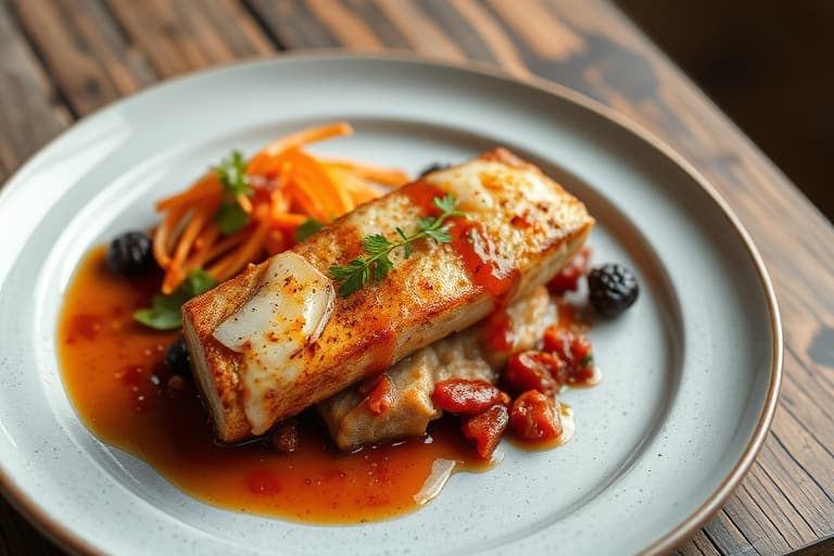 Svinefilet med krydret rabarbrachutney