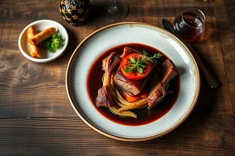 Ribs med svart eddiksaus