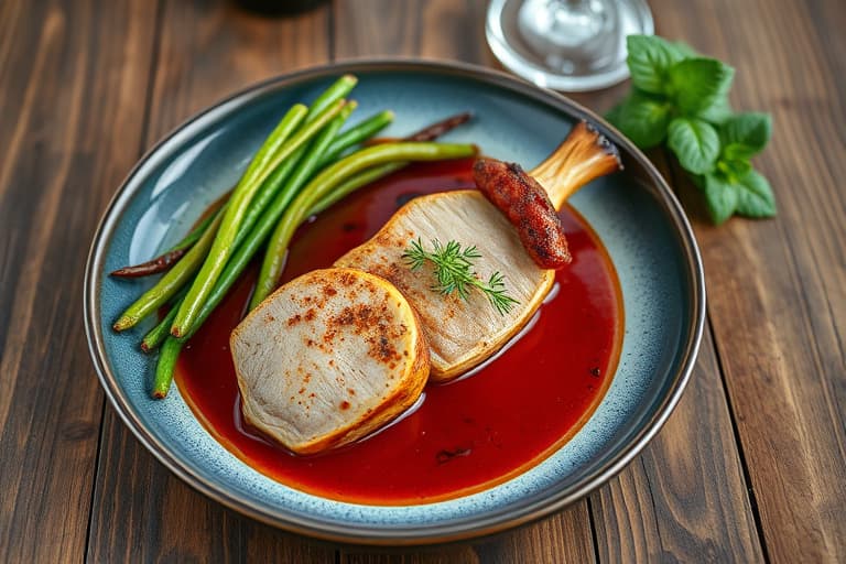 Hvitløks- og pepperstekt laks med rødbetesaus