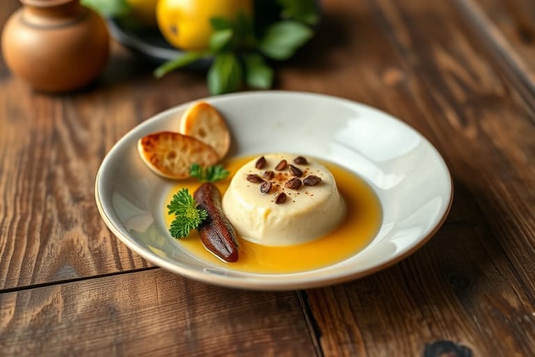 Varm søtpotetpudding med epler og kastanjer