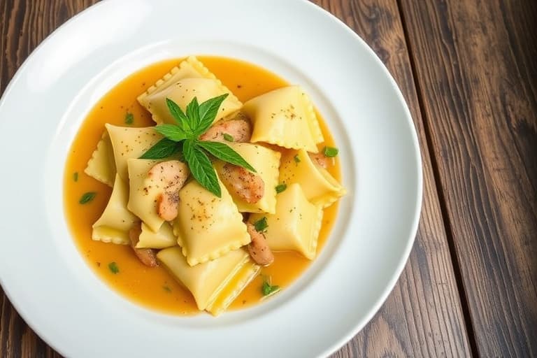 Ravioli med urtesaus av valnøtter