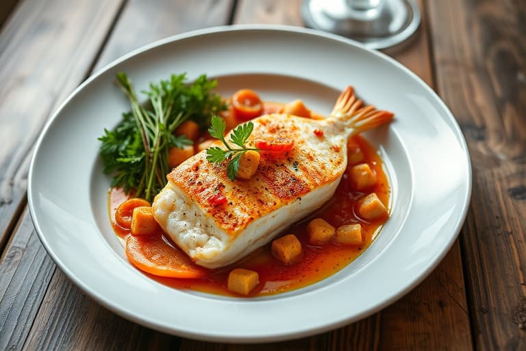 Dampet rød snapper med ingefær, chili og sesamolje