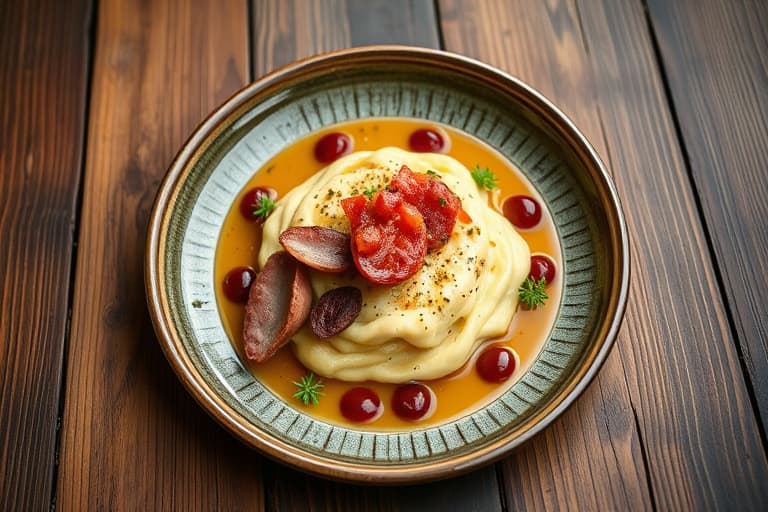 Kremet ris med pastinakkpuré og rotgrønnsaker