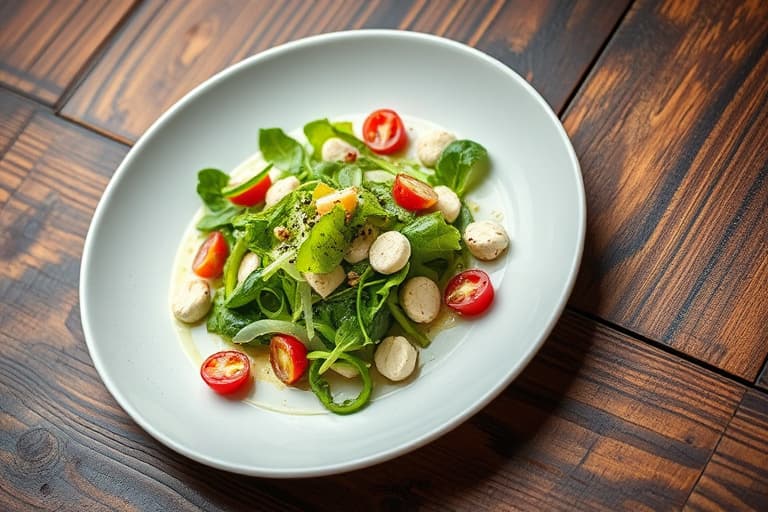 Krepsesalat og Caesar-dressing med kulturmelk