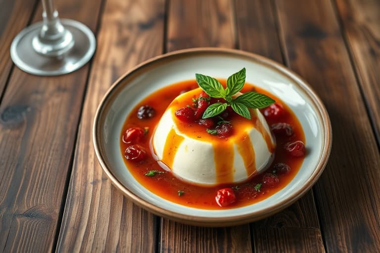 Ricottapudding med glasert rabarbra