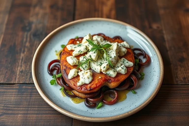 Grillet Gorgonzola-, pære- og vannkressandwicher
