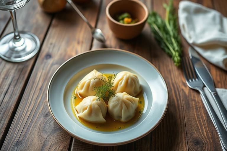 Liten dumpling med dill