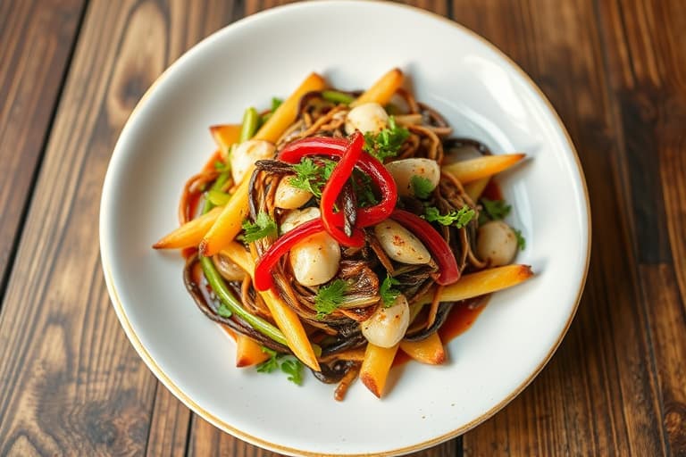 Japansk-inspirert hurtigmarinert kål- og grønnsakssalat