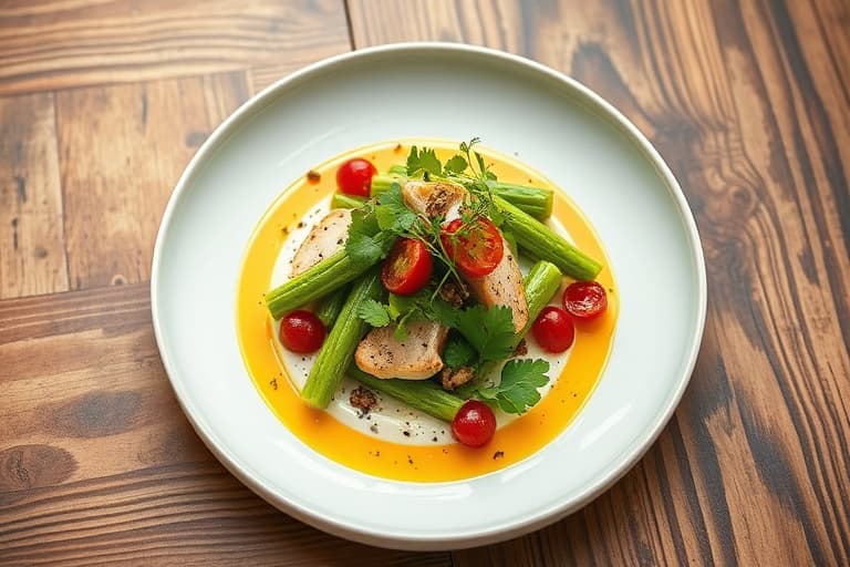 Grønne bønner og rødløksalat med varm eplecidervinaigrette