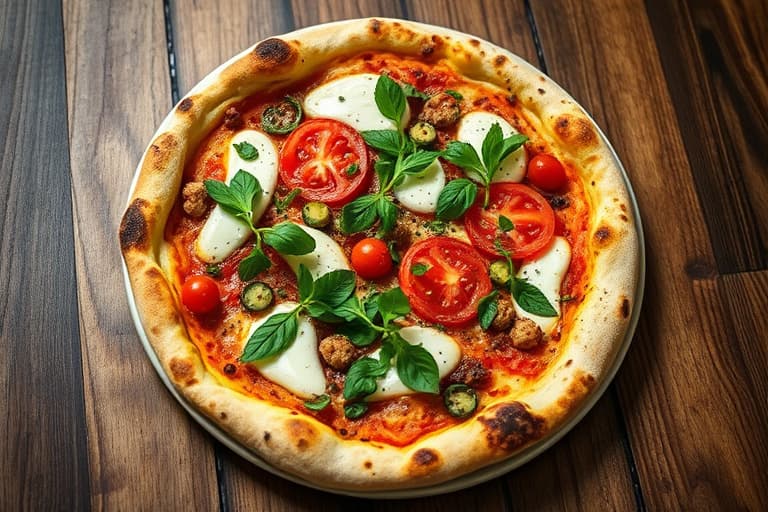 Margherita-pizza med ruccola