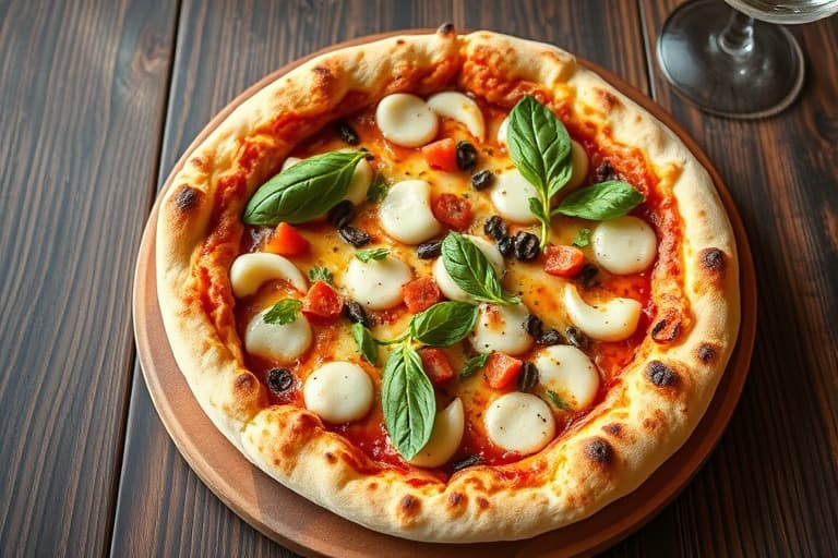 Robiola-pizza med hvit trøffelolje