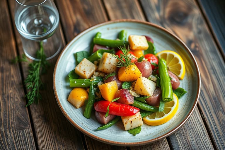 Varm potetsalat med sitron og dill